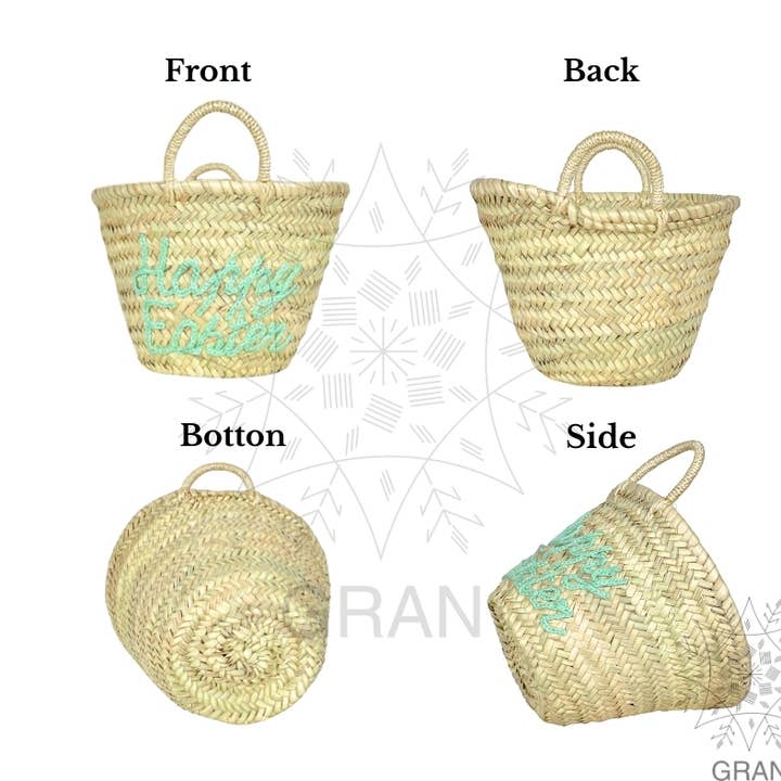 Gran Wholesale - Wholesale Basket - Happy easter basket, Easter Gift Bag, Monogram Easter Straw16
