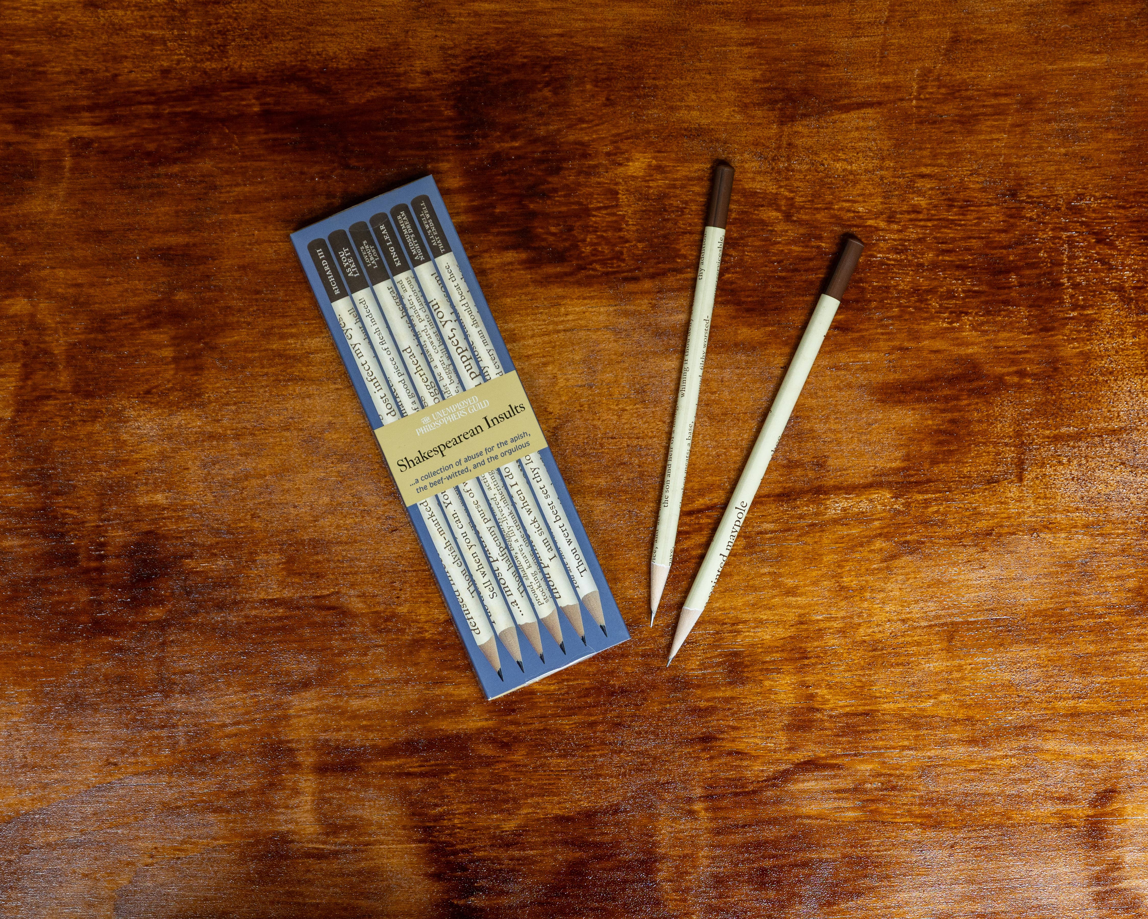 Unemployed Philosophers Guild - Wholesale Pencil - Shakespearean Insults Pencil Set3