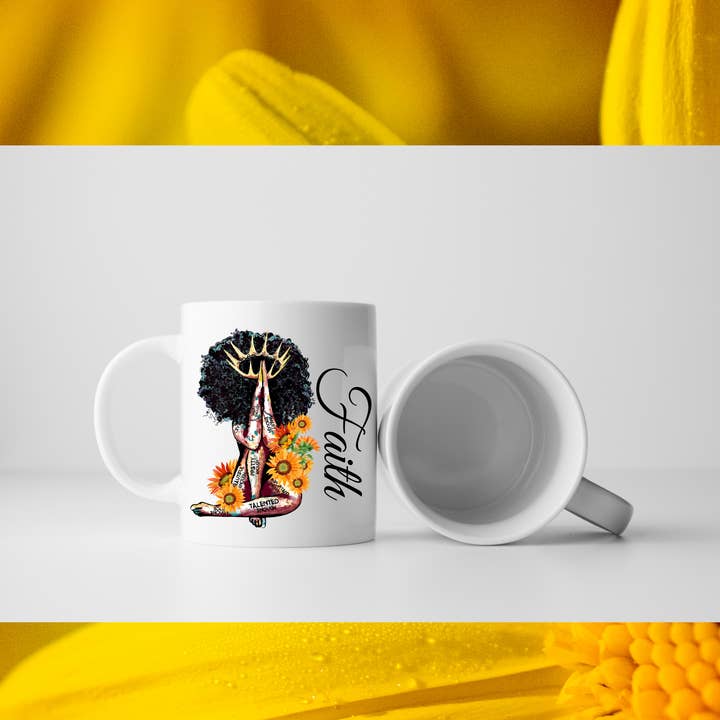 Sunflower Melanin Inspiration Mug for wholesale by Seven77nine
