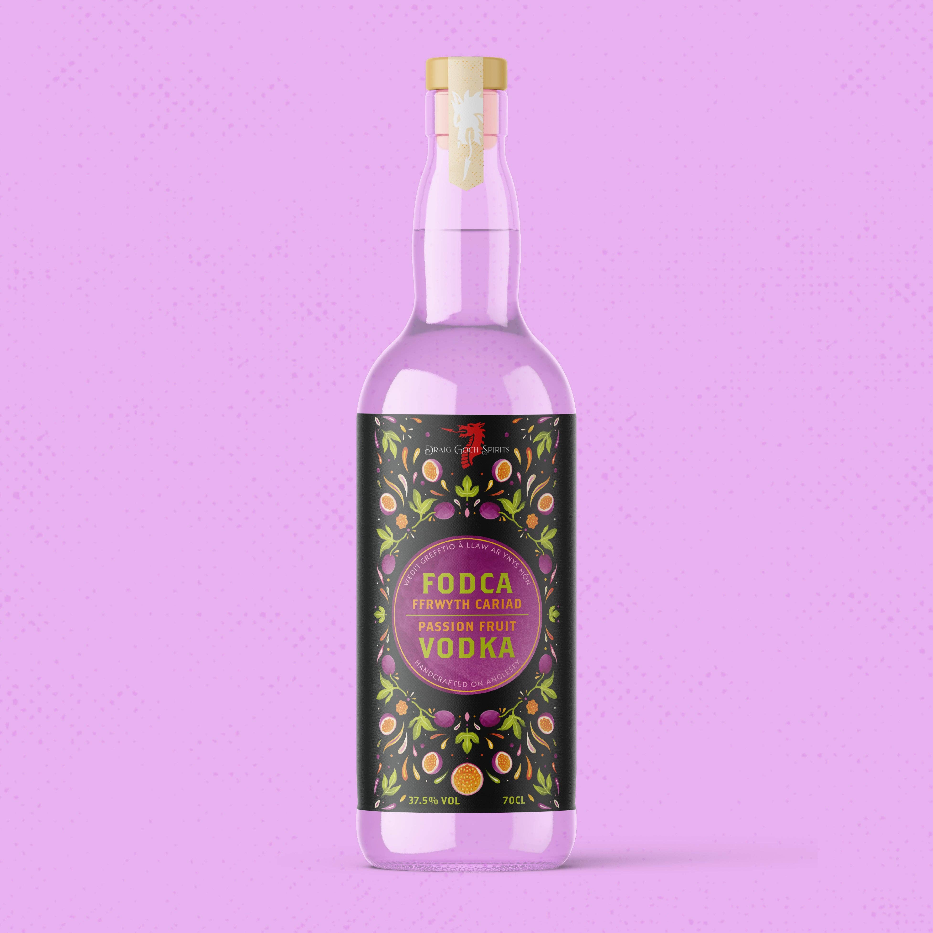 Llanfairpwll Distillery - Wholesale Vodka - Draig Passion Fruit Vodka - Fodca Ffrwyth Cariad0