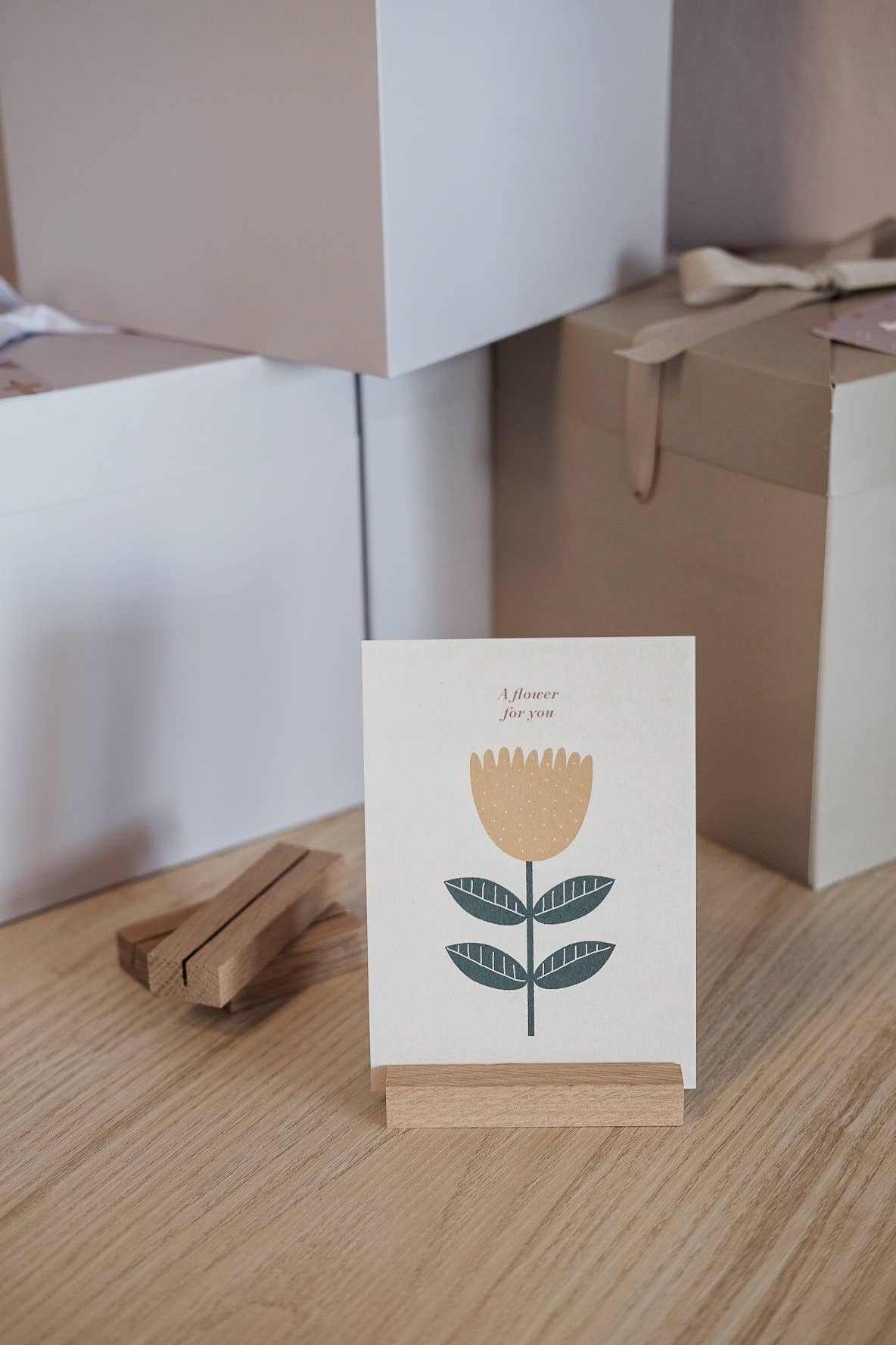 Little Otja - Wholesale Picture Frame Stand - Oak A6 Stand, Display for Cards & Small Prints4