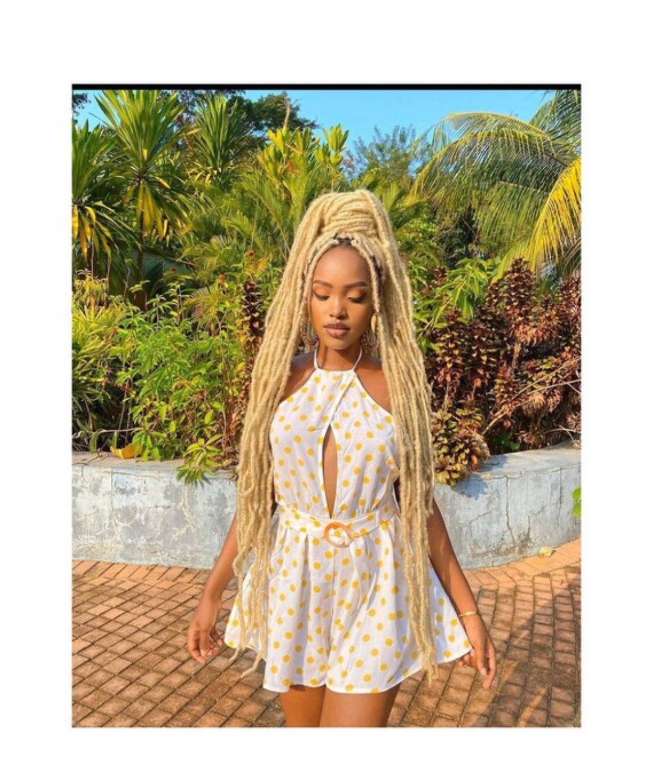 Lamuskwigs – wholesale Wig/hair piece – 36 inches Long distressed faux locs, blonde faux locs wig0
