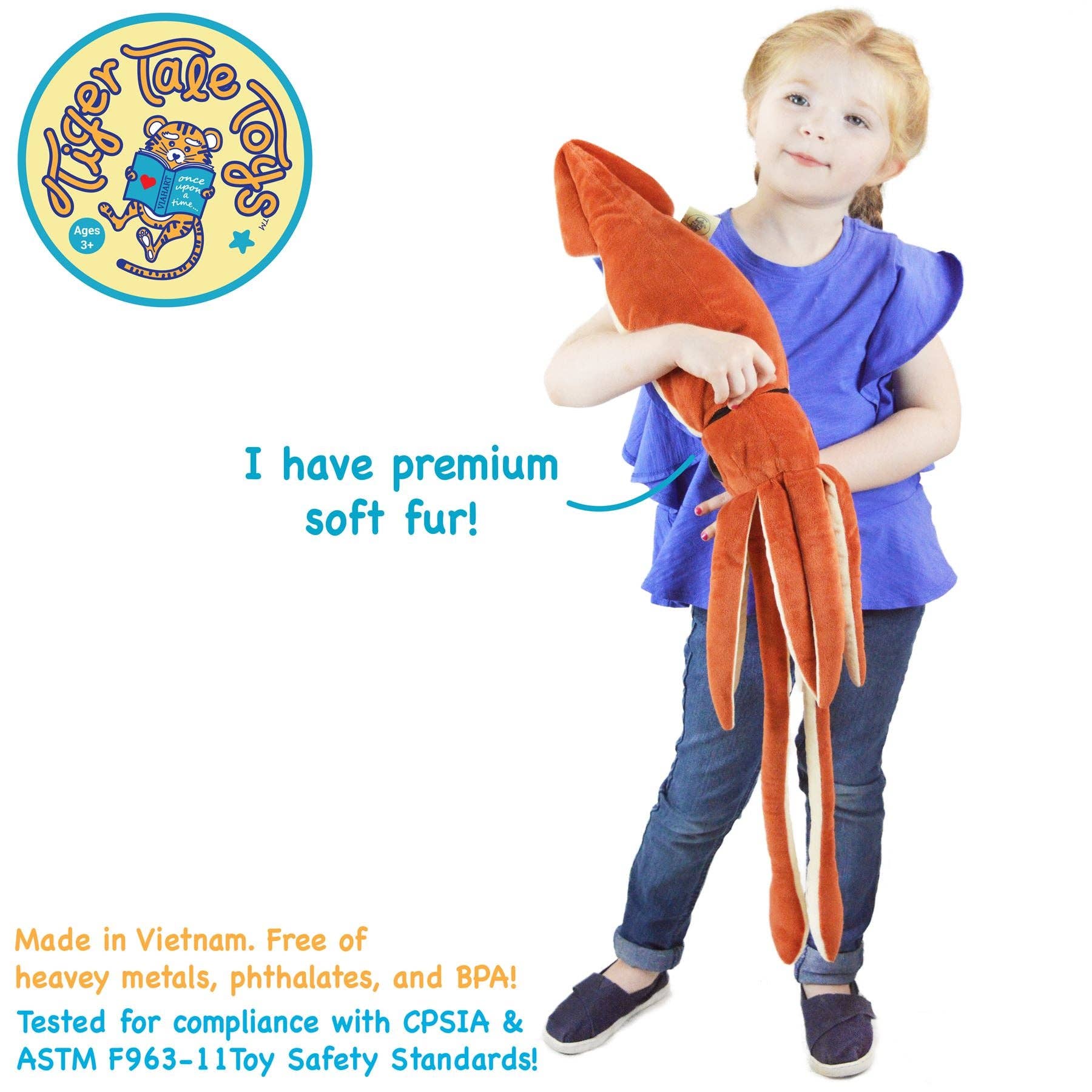 VIAHART Toy Co. - Wholesale Stuffed/Plush Toy - Kids & Baby - Shubert The Squid | 34 Inch Stuffed Animal Plush4