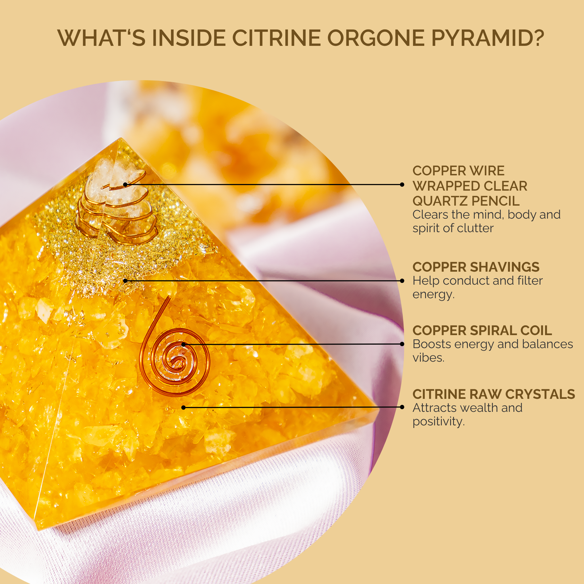Soothing Crystals - Wholesale Spiritual Stone/Crystal - Orgone Pyramid | Citrine Pyramid | Crystal Energy Pyramid10