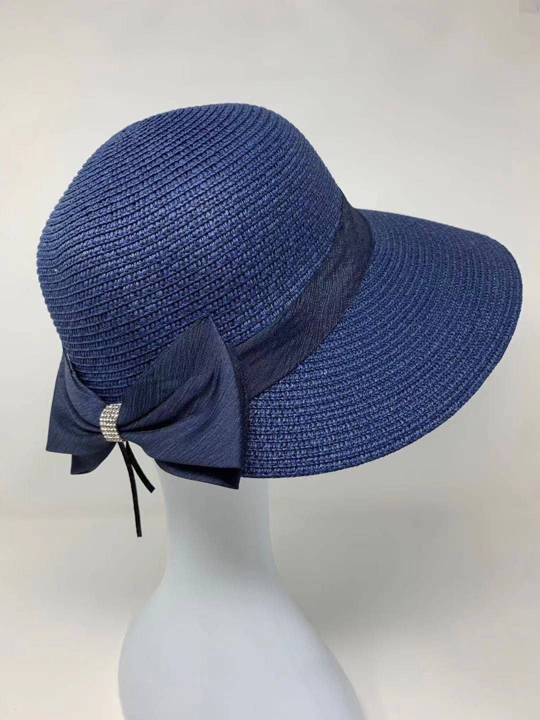 FanakoStudioNYC - Wholesale Straw Hat - Women's - Vintage Style Summer Straw Hat With Bow, Beach Hat With Bow, Sun Visor Hat, Summer Hat With Ribbon, Uv Protection, Fashion Sun Hat