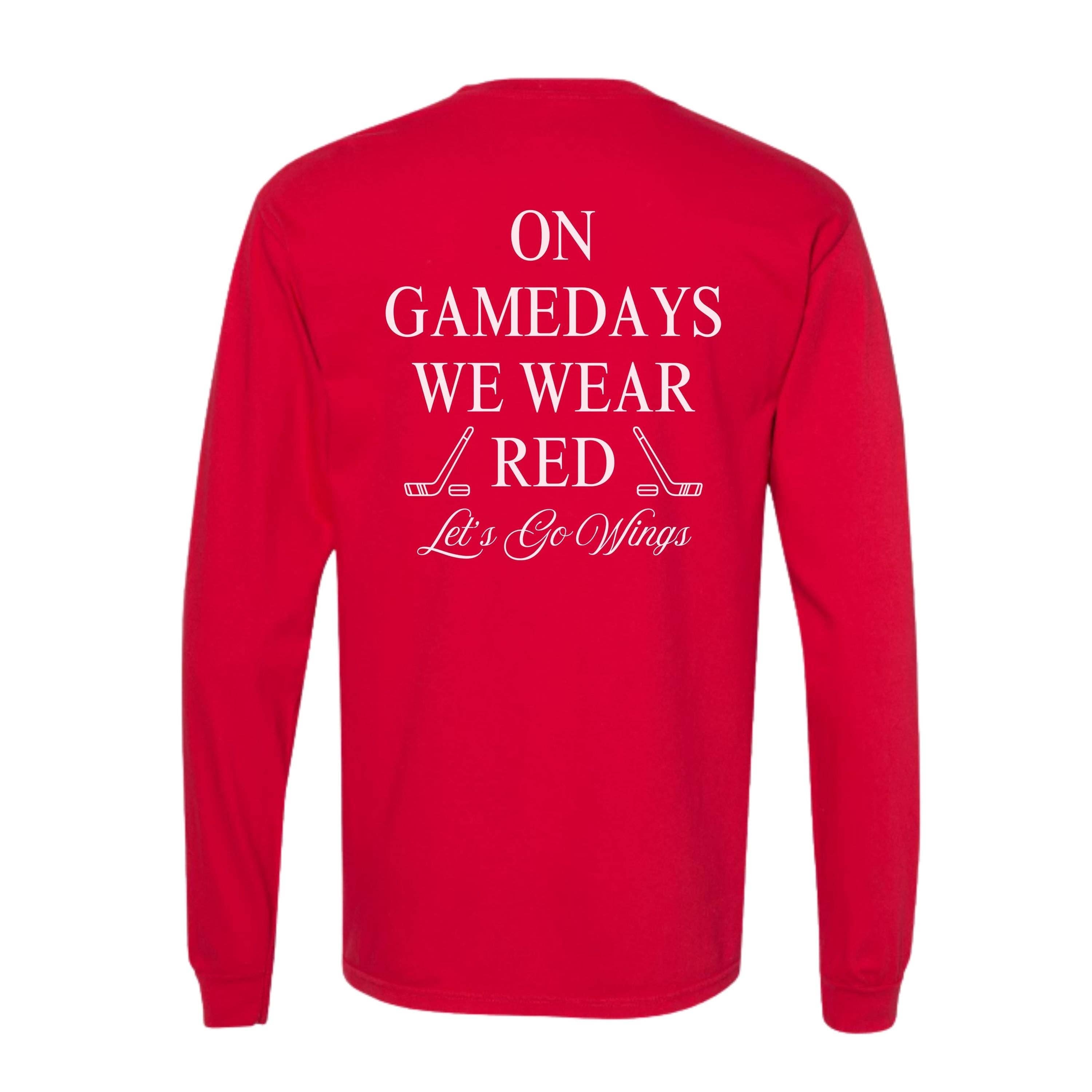 Red Go Wings - Detroit Hockey Long Sleeve for wholesale on Faire6