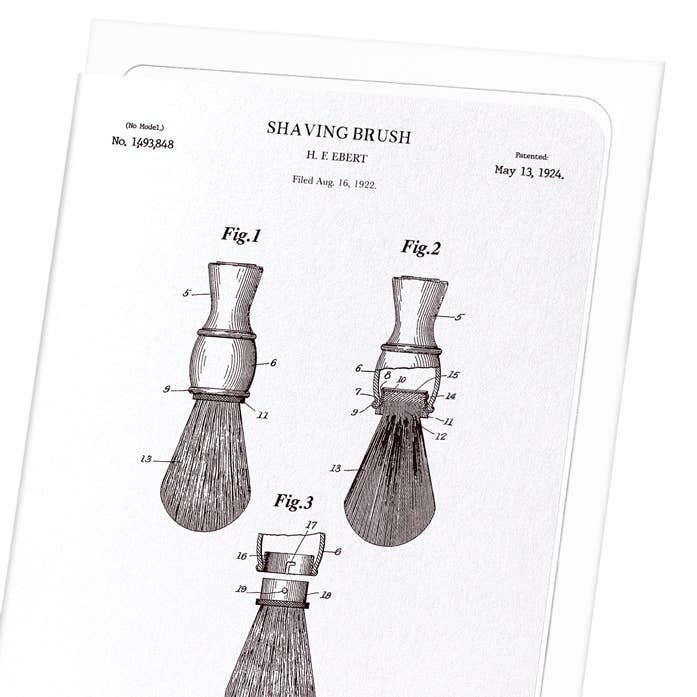 Ezen Trade - Wholesale Everyday greeting card - PATENT OF SHAVING BRUSH (1924): Greeting Card2
