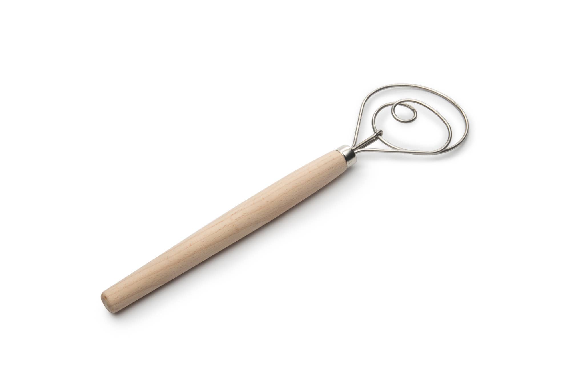 Fox Run Brands - Wholesale Whisk - Fox Run Danish Dough Whisk, Stainless Steel and Wood, 12"5