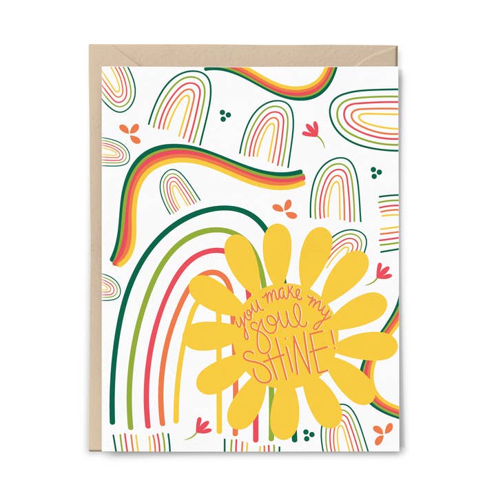 You Make My Soul Shine Rainbow Card for wholesale by Lane Paper Works