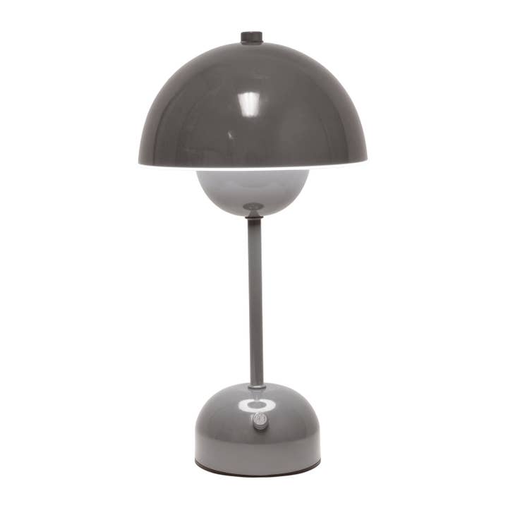 Continents Brands - Wholesale Accent/Desk Lamp - Simple Designs 11.8" Mushroom Rechargeable LED Lamp Gray1