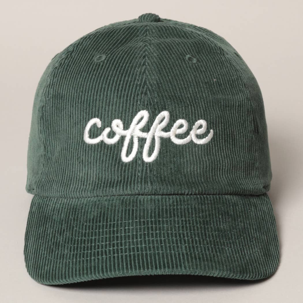 Fashion City - Wholesale Baseball cap – Women's - COFFEE Embroidered Corduroy Cap2