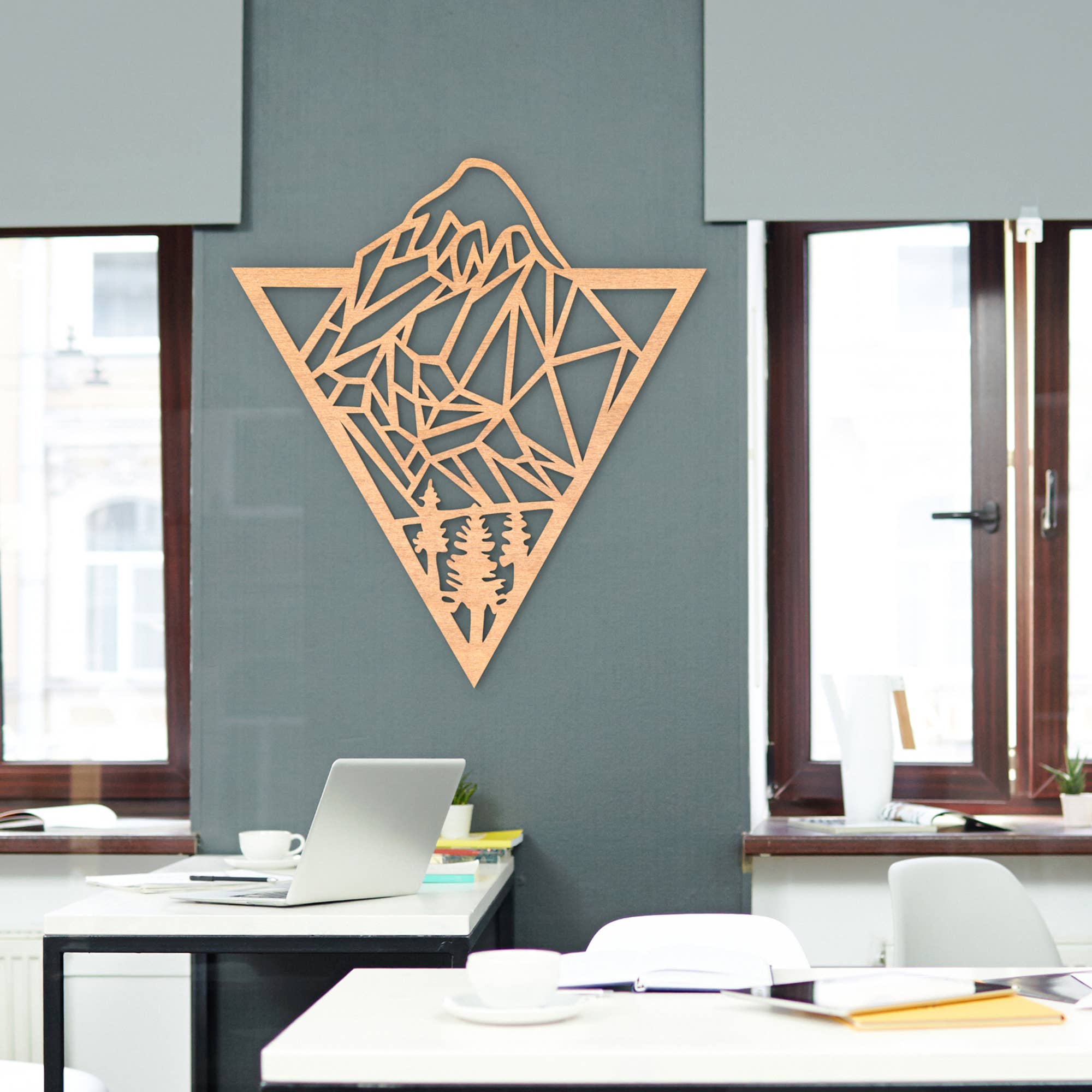 PeroWorx Designs - Wholesale Wall Accent - Mountain Geometric Wood Wall Art, Home Décor, Wall Decor3