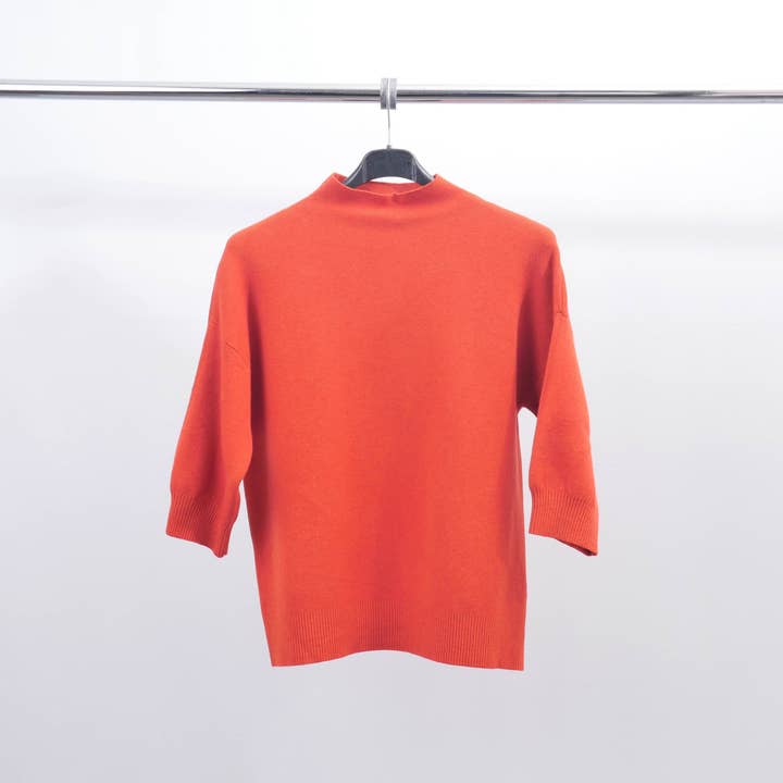 Cecile Wang - Wholesale Knit Sweater - Women's - 3/4 sleeve high neck sweater ZMP12721