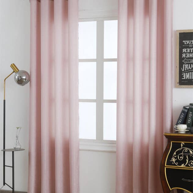 Cortina opaca de terciopelo rosa, 140 x 260 cm para venta al por mayor de BOD HOME