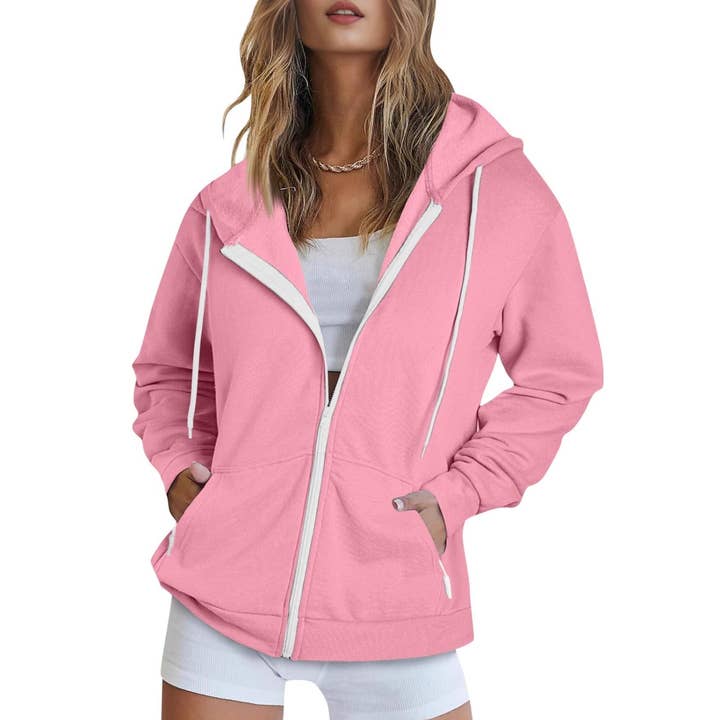 SALINA TRADING INC - Wholesale Hoodie - Women's - Unisex Hooded Zipper Jacket Casual Sports Hoodie19