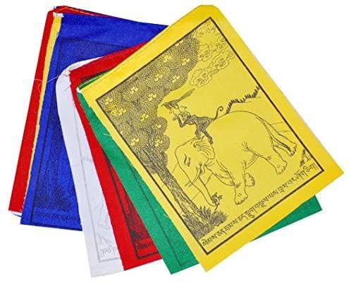 Mandala Crafts - Wholesale Banner - Tibetan Prayer Flag, Himalayan Lungta Windhorse Hanging Banner on a String for Decoration; by Mudra Crafts7