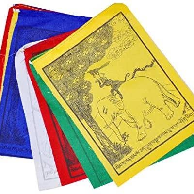 Mandala Crafts - Wholesale Banner - Tibetan Prayer Flag, Himalayan Lungta Windhorse Hanging Banner on a String for Decoration; by Mudra Crafts7
