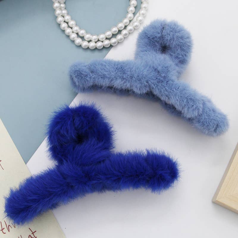 ACCITY - Wholesale Hair Clip - Women's - MULTICOLOR FAUX RABBIT FUR HAIR CLAW CLIP TWIST_CWAHA015329