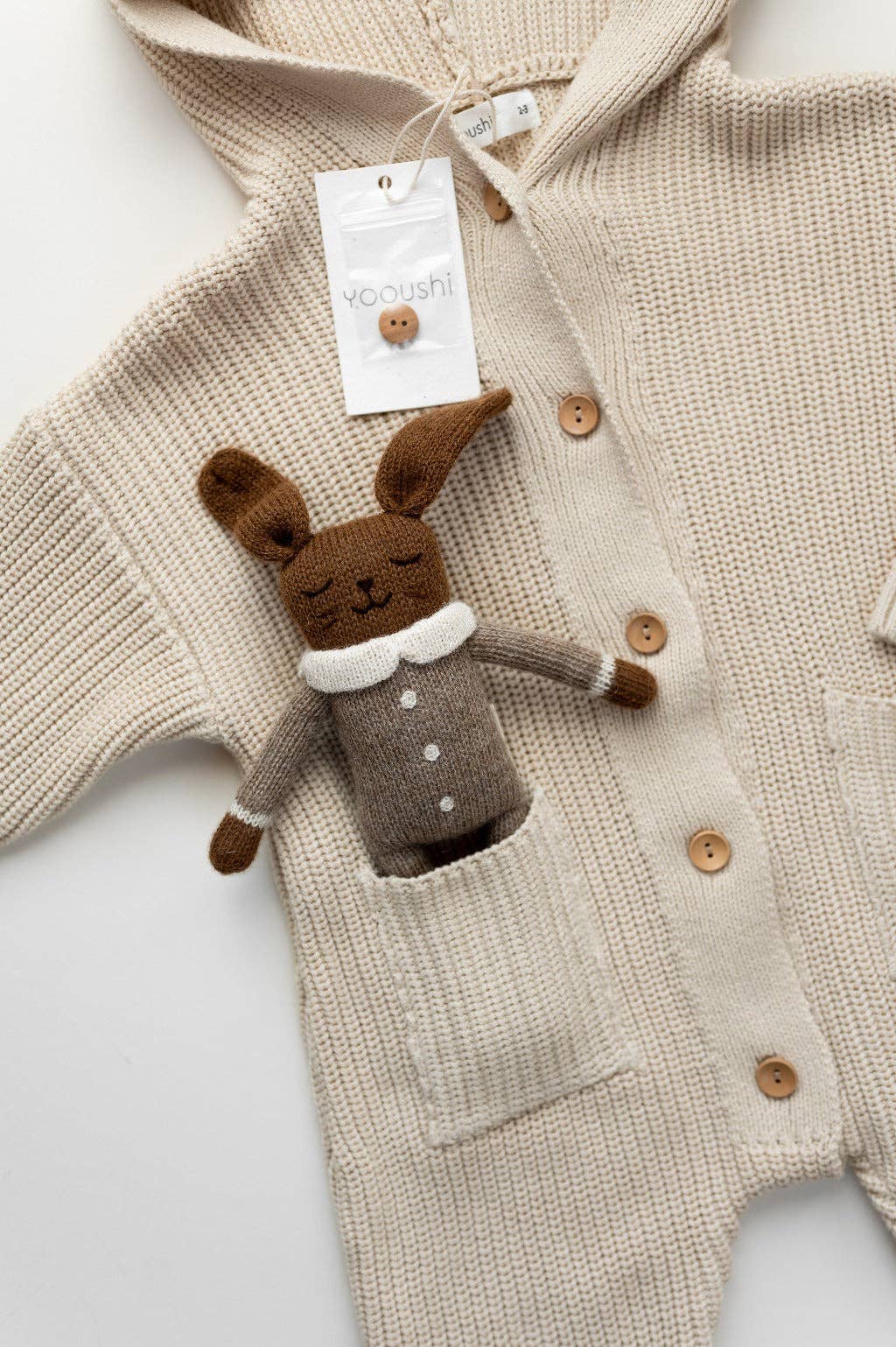 Yooushi - Wholesale Jumpsuit - Baby - Sand Shell Hooded Knit Playsuit8