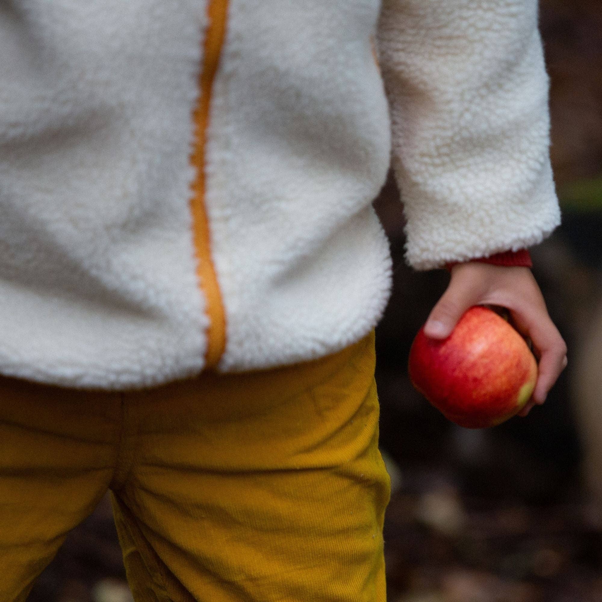 Cream Hooded Zip Up Recycled Fleece Jacket for wholesale on Faire14