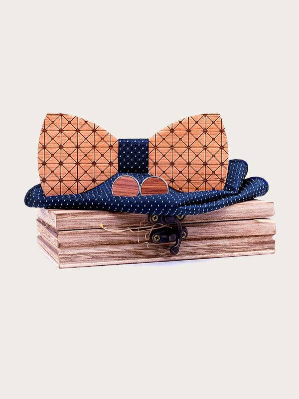 Scatola per papillon in legno Rhubarb da uomo per la vendita all'ingrosso da parte di Wood&Chic