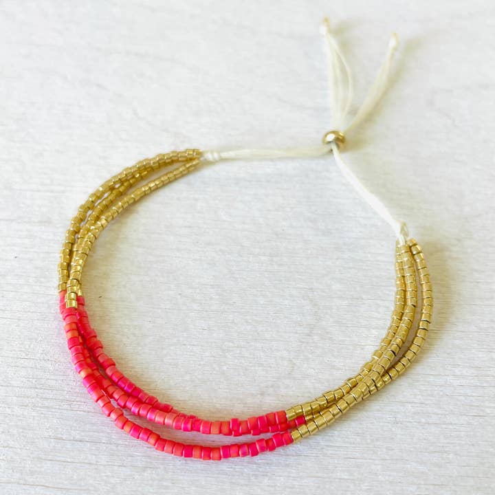 Bracciale Regolabile con Perline Miyuki su Cordino Cerato, Rocaille per la vendita all'ingrosso da parte di Atelline