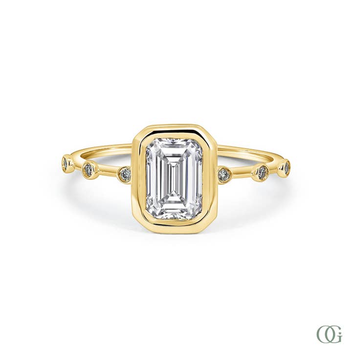 Anillo de compromiso esmeralda brillante y delicado (1.18 CTW) para venta al por mayor de Orchid Gems Fine Jewelry