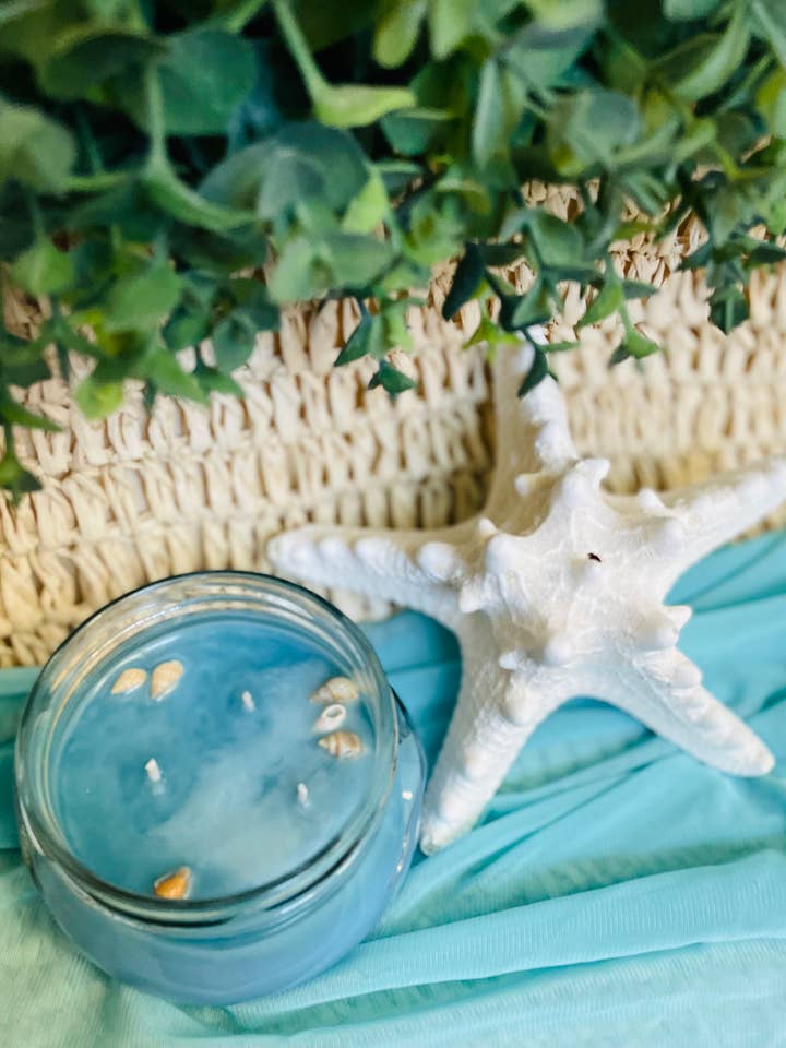 Ocean Vibe Soy Candle | Clean Burning & Handmade in Florida for wholesale by MAC Inspirations