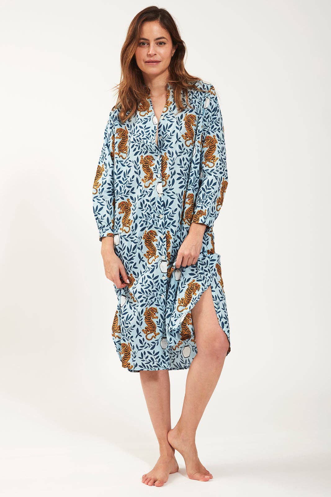 Curiosity Lab - Wholesale Dress - Women's - Night Dress Straight cut long sleeve Indian cotton2