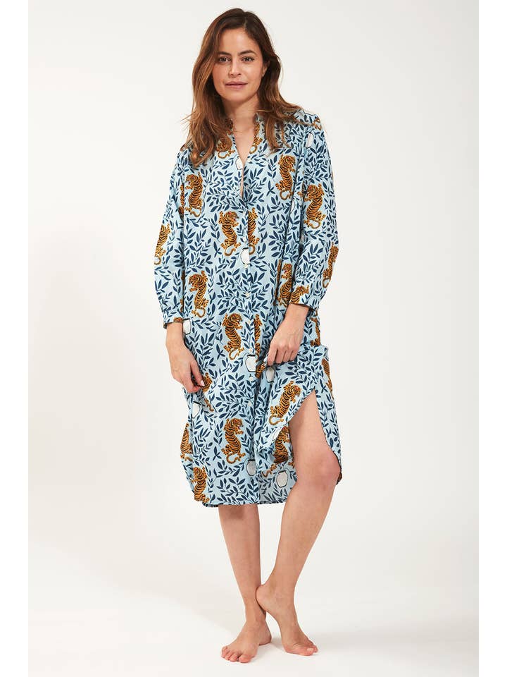 Curiosity Lab - Wholesale Dress - Women's - Night Dress Straight cut long sleeve Indian cotton2