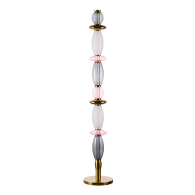 Elements Lighting - Wholesale Accent/Desk Lamp - Léonor Floor Lamp Smoke / Gold / Opaque / Pink