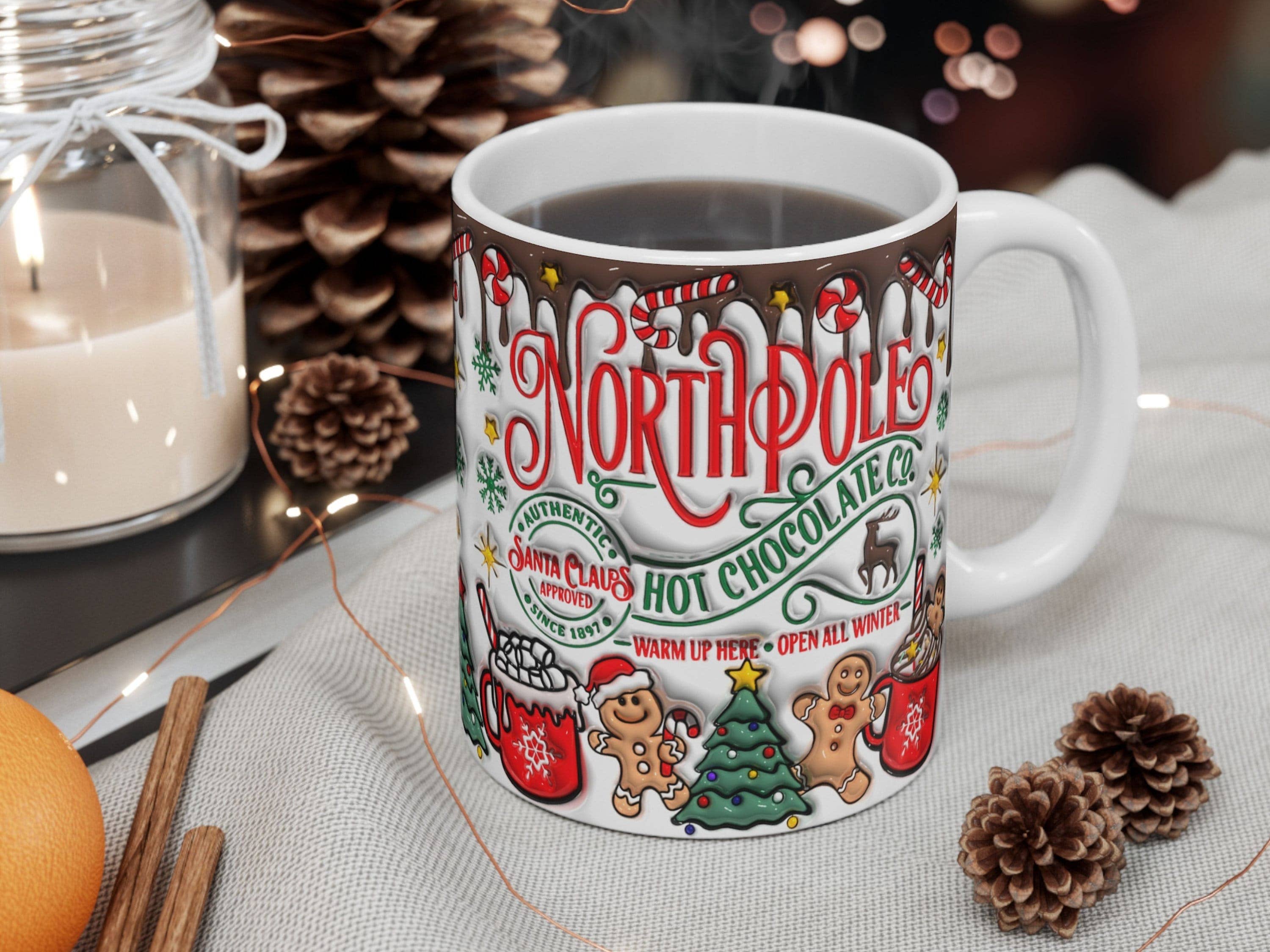 NVC Ecommerce LLC - Wholesale Koffiemok - North Pole kerstmok voor warme chocolademelk, schattige kerstmok2