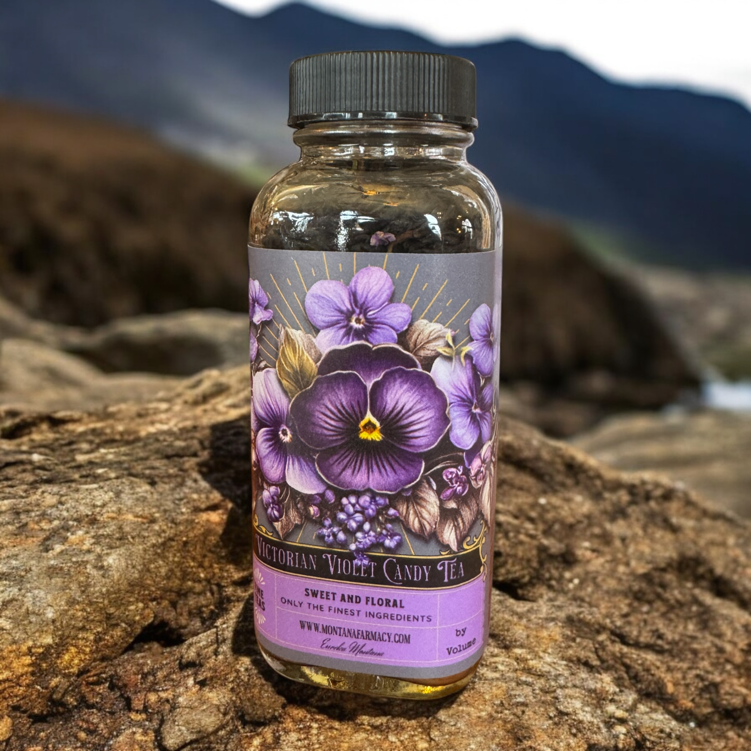 Montana Farmacy - Wholesale Loose Tea - Vintage Victorian Violet Candy Tea Candied French Tea in Jar4