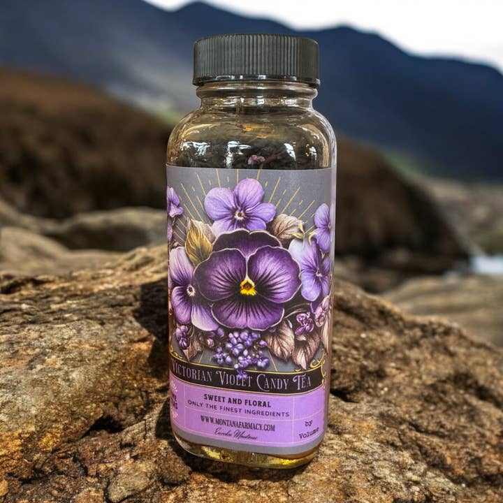 Montana Farmacy - Wholesale Loose Tea - Vintage Victorian Violet Candy Tea Candied French Tea in Jar4
