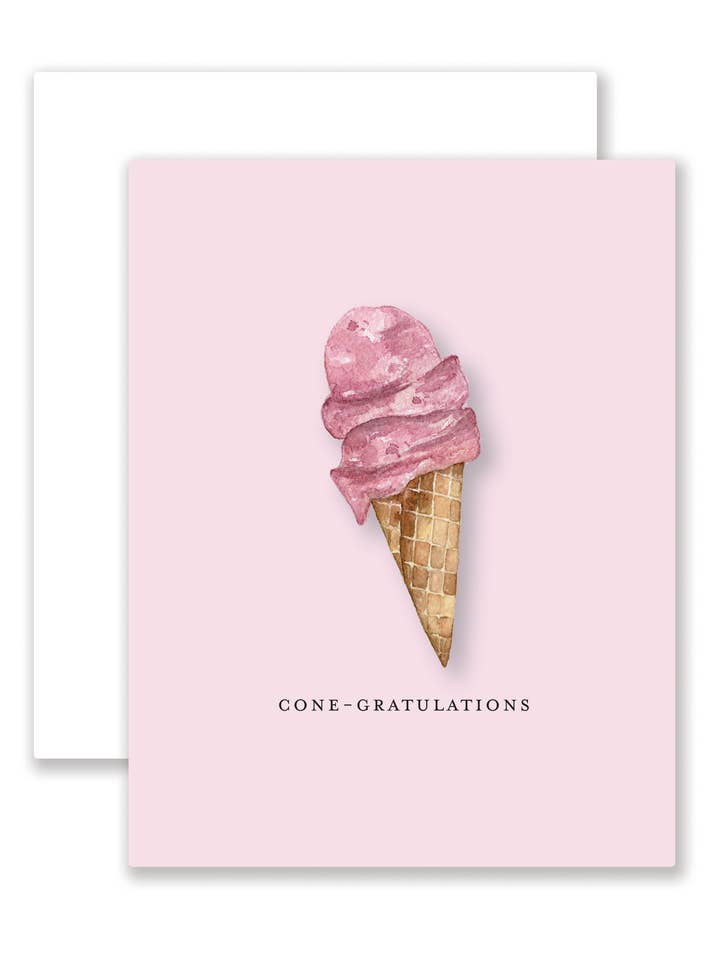 Cone-Gratulations Greeting Card for wholesale by Tara Feather Designs
