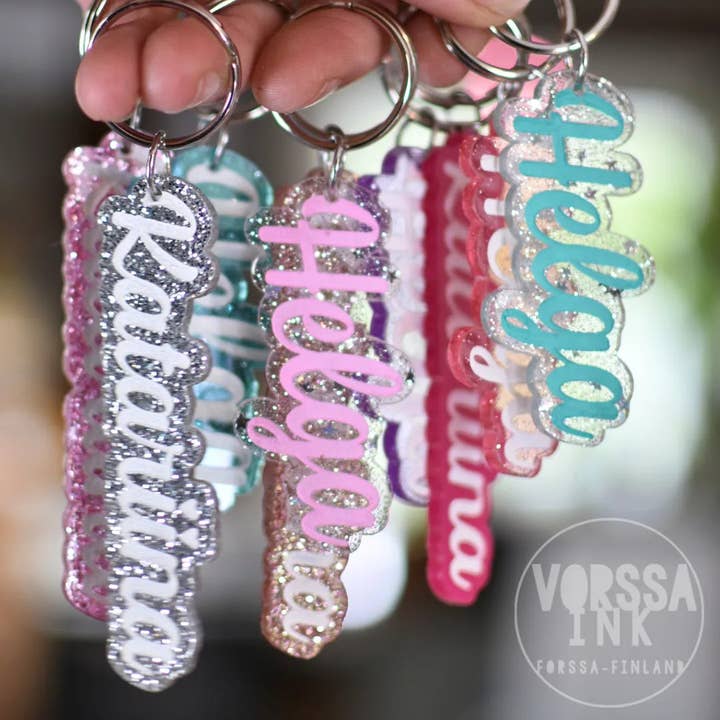 Texte porte-clés avec votre propre texte pour la vente par Vorssa Ink