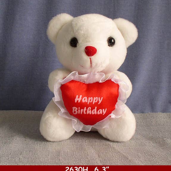 Roma Leathers, Inc. - Wholesale Stuffed/Plush Toy - Kids & Baby - 2630 Happy Birthday Small Plush Bear - Super Cute 0