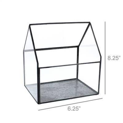 HomArt - Wholesale Terrarium - Pierre Cottage Glass Terrarium - Large - Grey Antiq4