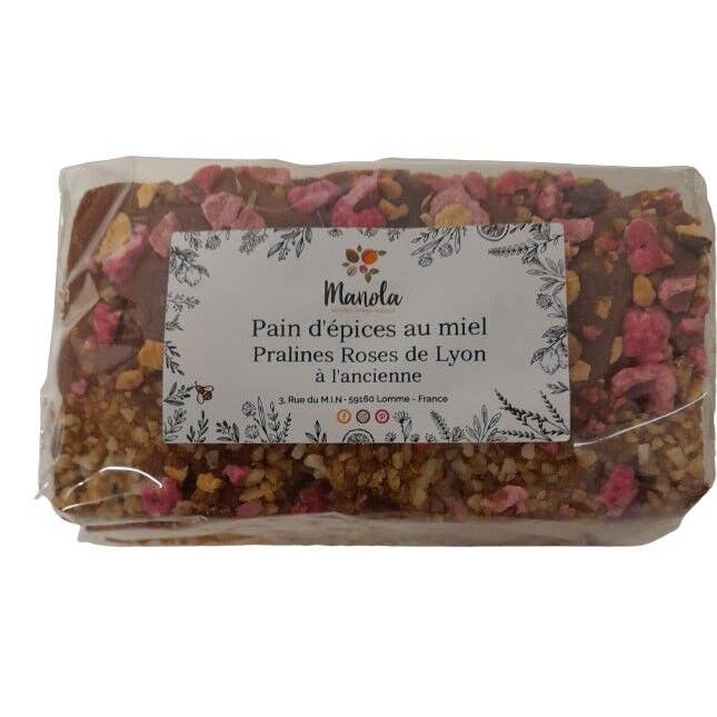 Pão de Gengibre Antigo com Pralinês Rosa 500g por atacado de Manola