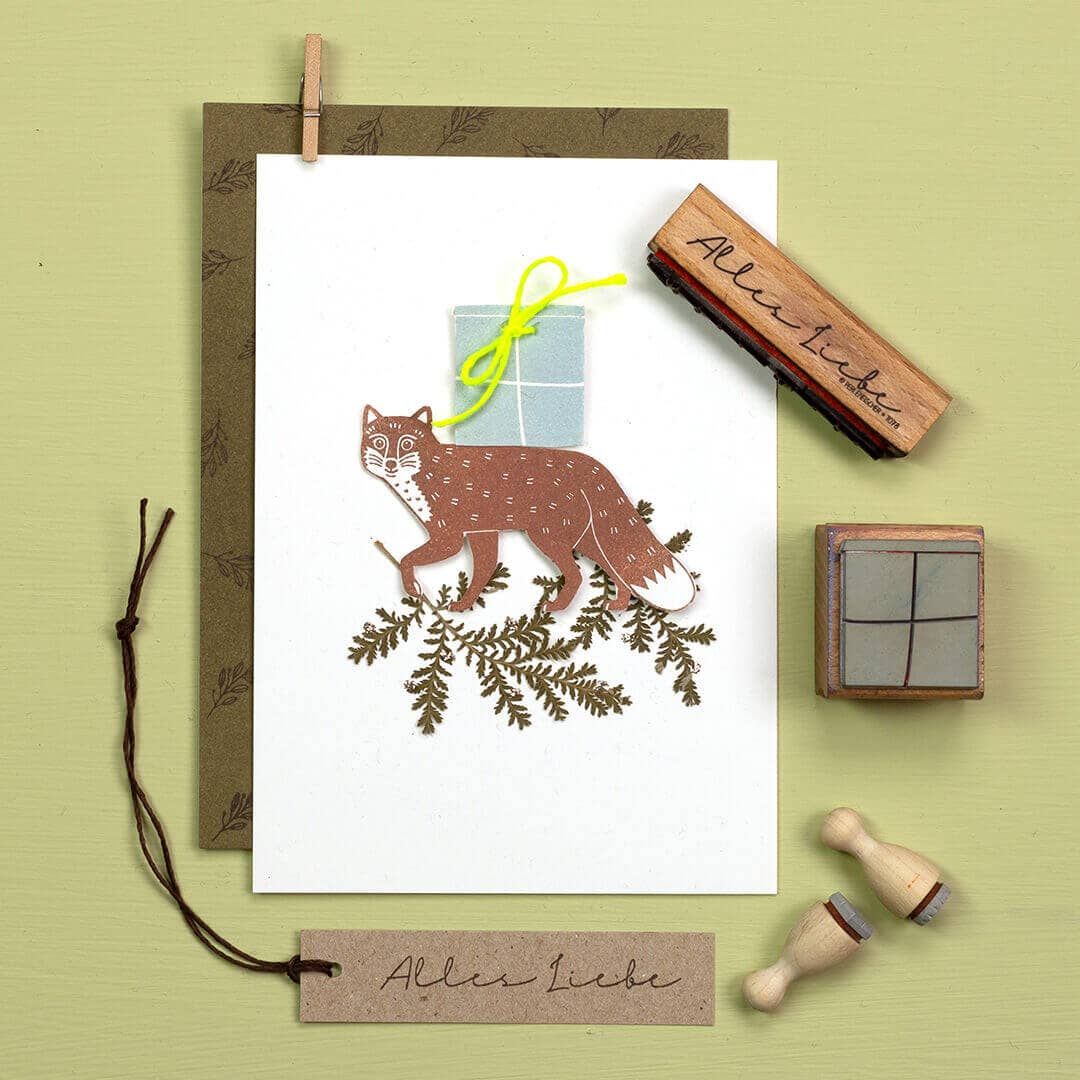 Perlenfischer - Wholesale Rubber/Decorative Stamp - 5x Stamp | Running Fox2