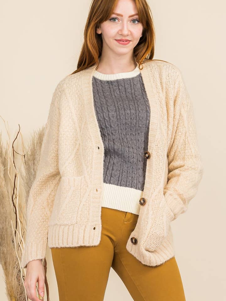 cable knit sweater JSJJ7093 for wholesale by Tulip.B