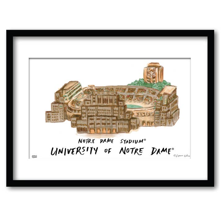 Estadio de Notre Dame, Arte enmarcado para pared 16" x 20" para venta al por mayor de Indigo Falls