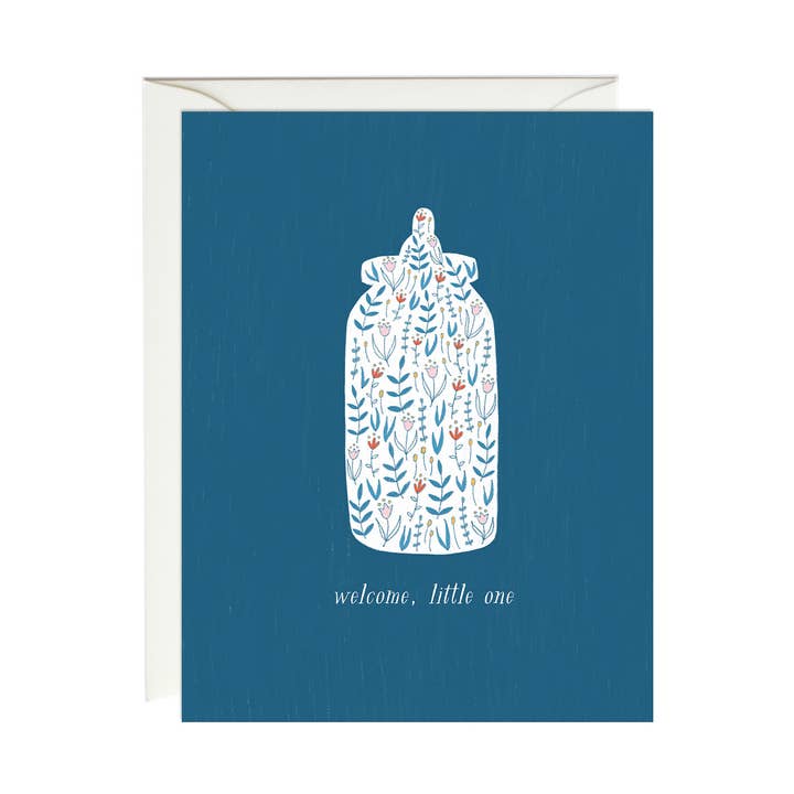 Floral Baby Bottle Card for wholesale by Paula & Waffle
