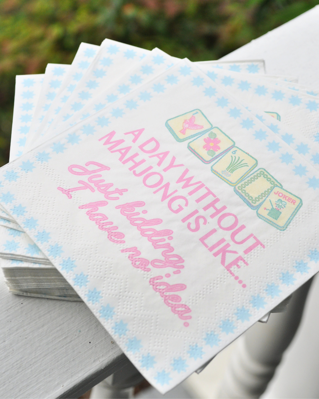 Middle & Main Mahjong - Wholesale Disposable Napkin - "Day Without Mahjong" Cocktail Napkins6
