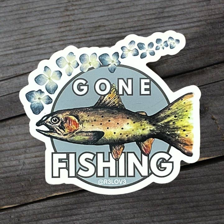 Gone Fishing Sticker for wholesale by ReLove By Love LLC