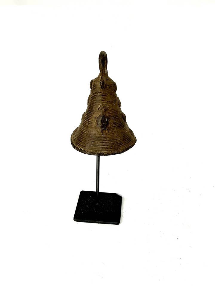 Lobi Brass Bell - Burkina Faso on Stand for wholesale by Jofa African Imports