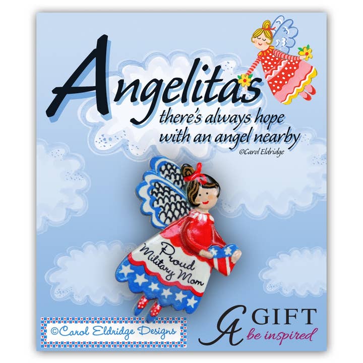 Angelitas Lapel Pins by Carol Eldridge for wholesale by Abbey + CA Gift