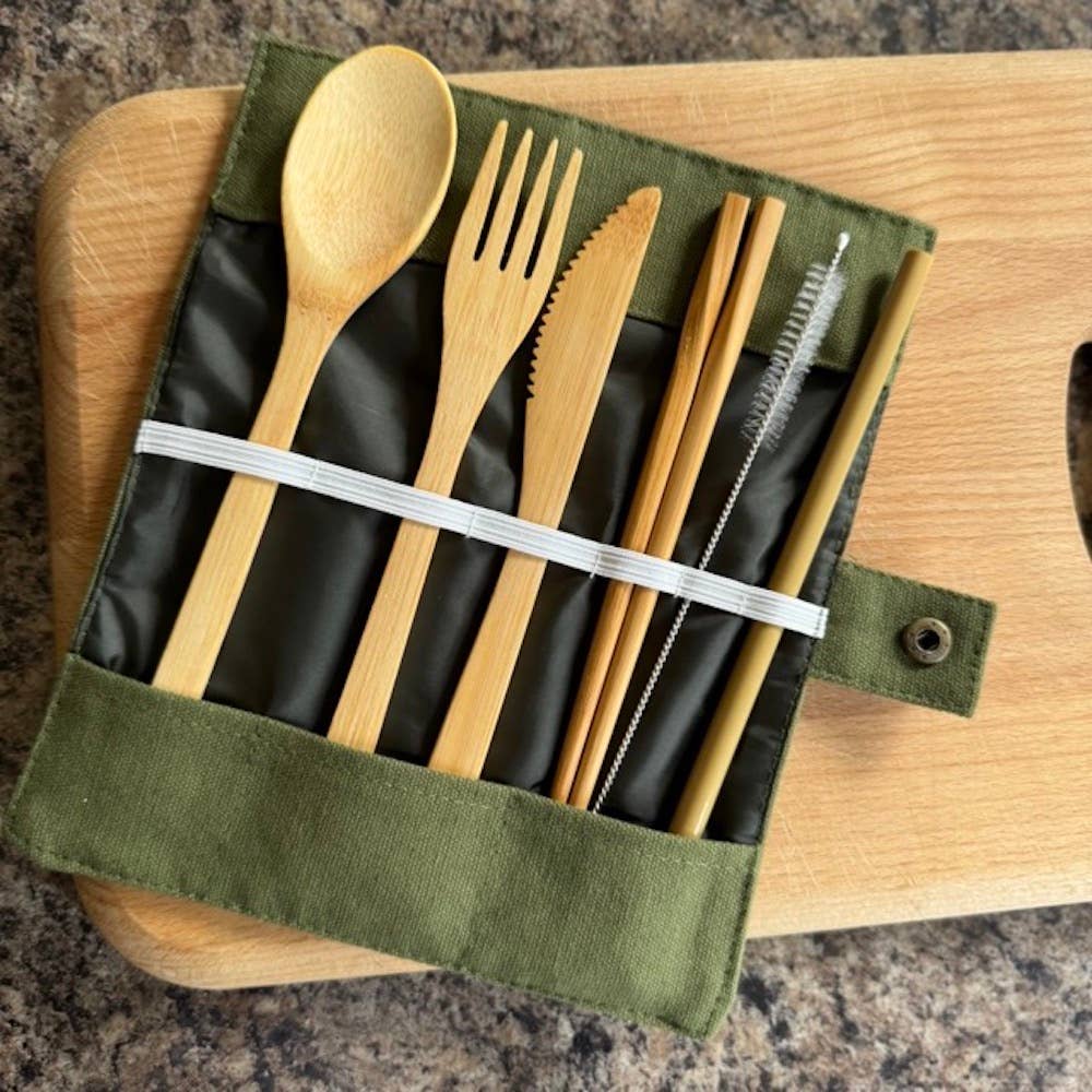 &Keep - Wholesale Assorted Cutlery Set - Bamboo Cutlery Set, Straw & Chopsticks in Cotton Storage1