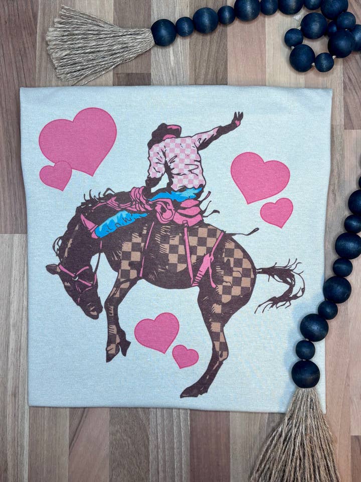 Valentine's Cowboy SUBLIMATION TEE for wholesale by Pink August