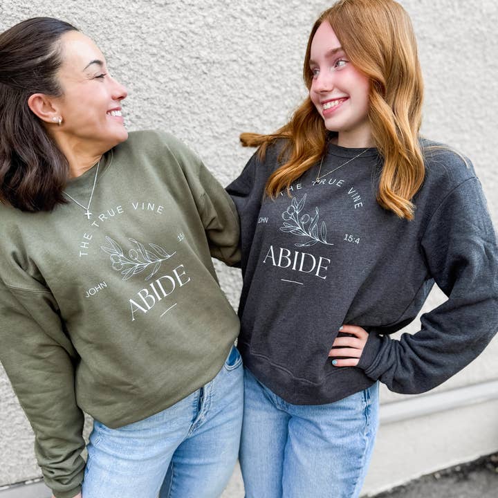 Faith & Life Christian Brands - Wholesale Screen Printed T-Shirt - Women's - Abide Olive Branch Vine Women's Christian Graphic T-Shirt5